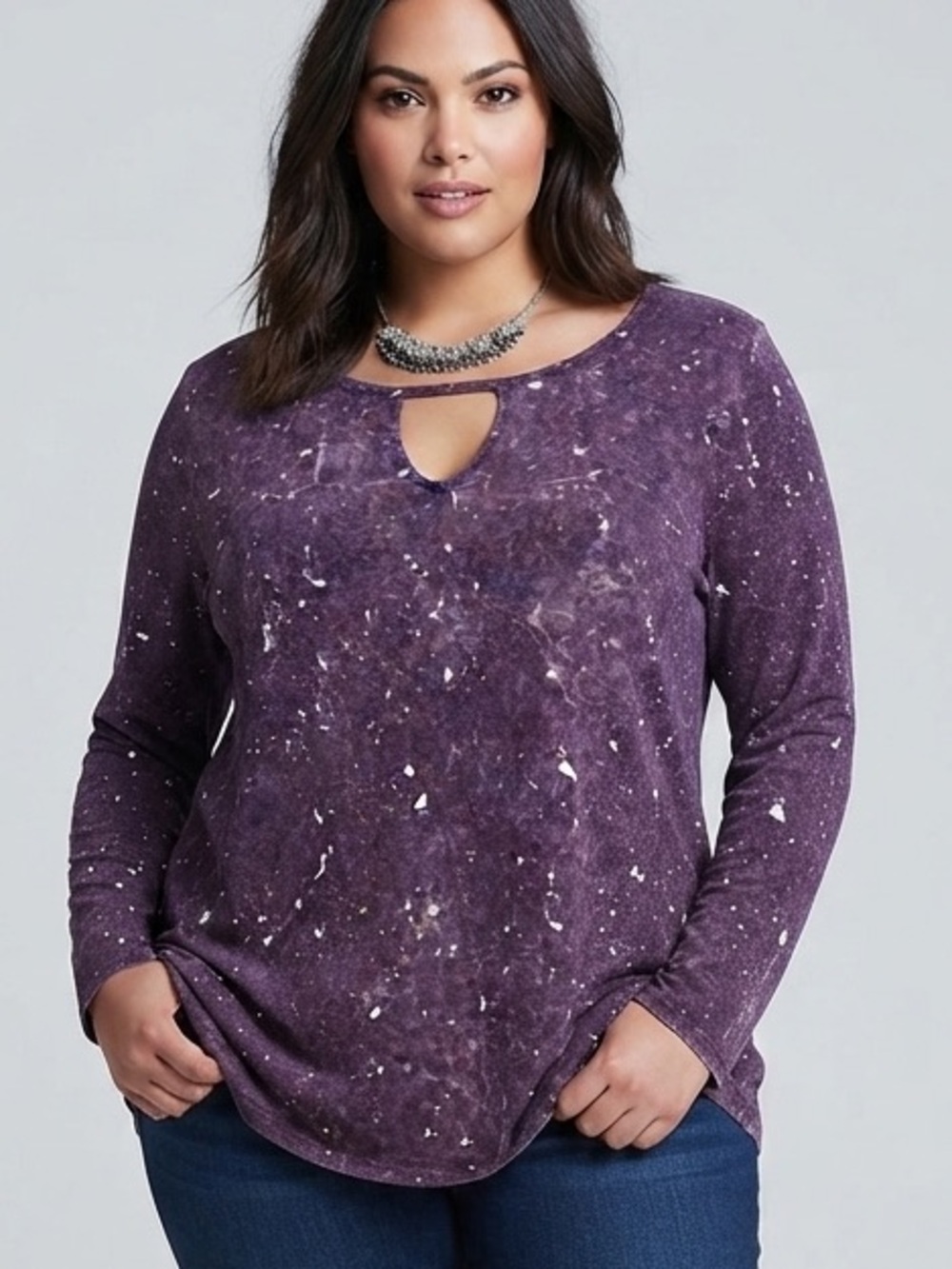 😍 CLEARANCE Plum Keyhole Long-Sleeve Top size X